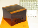 松浦清治作黒柿拭漆仕上四隅落将棋駒箱　新品/化粧箱（KH355）